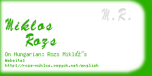 miklos rozs business card